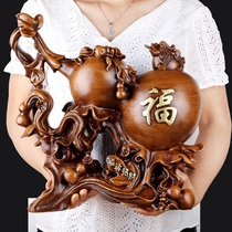 New Chinese style lucky gourd decoration Home living room wine cabinet Antique frame Resin trinkets Housewarming new home gifts