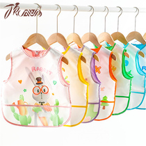 Top melon baby waterproof anti-dressing apron baby eating coat bib children sleeveless rice pocket bib summer