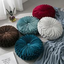 Velvet Pleated Round Floor Cushion Pillow Decorative Sofa