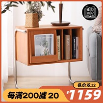 Nordic solid wood side a few cherry wood simple modern sofa side cabinet bedside multifunctional magazine bookcase bookcase Japanese