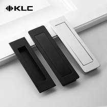 KLC modern black simple space aluminum sliding door handle Concealed invisible sliding door handle embedded