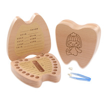 Wooden baby teeth commemorative box boys and girls teeth fetal hair Children collection box baby replacement tooth storage box