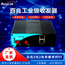 Net (wanglink) 100 trillion Industrial-grade fiber transceiver single-mode single fiber 2 light 2 electric FC photoelectric converter DIN rail-type switch