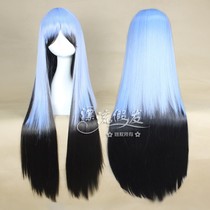 cosplay wig high temperature silk slippery head ghost Sun Snow Girl 80cm long straight hair anime wig