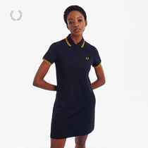 FRED PERRY WOMENs dress 2021 summer new casual retro wheat ear embroidery short-sleeved tide D3600