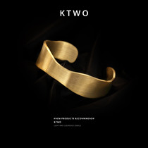 European and American fan light luxury fashion new bag K gold bracelet female ins tide personality temperament simple wide-faced bracelet gift