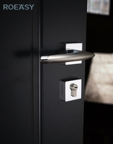 Rongyi Nordic indoor wooden door lock universal household handle lock door lock room door bedroom door lock mute