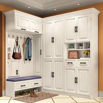 Nordic shoe cabinet Entrance cabinet foyer cabinet with coat cabinet Modern simple corner wardrobe combination living room partition cabinet