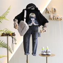 Childrens clothing 2019 autumn new products Korean girls Hong Kong wind Faner accent foreign children fake two short clothes