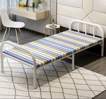 Xinjiang single folding bed childrens student bed simple portable household escort rental room adult wooden iron bed
