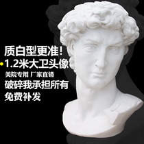 1 2 meters David plaster head large plaster portrait portrait Decorative sculpture Art teaching aids Studio ornaments Plaster