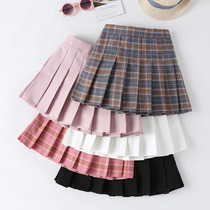 Girls pleated college style skirt summer and autumn dress super-foreign air childrens wild students plaid short skirt