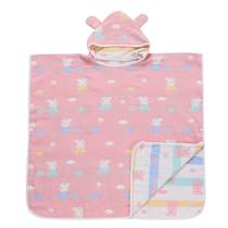 Childrens bath towel Summer thin cape with cap Children can wear bathrobes Cotton gauze absorbent swimming bathrobe