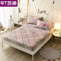 Cotton plus cotton thickened padded bed sheet single-piece student childrens cotton three-piece set non-slip Simmons protective cover