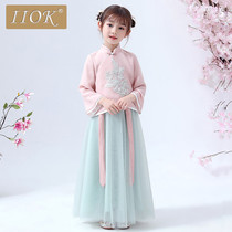 Chinese style childrens Tang suit little girl baby dress ancient style Hanfu girl Hanfu Super fairy skirt summer dress