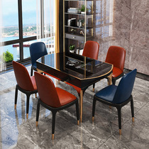Six shops light luxury telescopic induction cooker table small apartment folding round table Nordic round home dining table