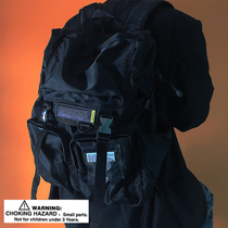 NOLABEL multifunctional backpack design air plug large capacity dark motorcycle bag national tide men and women