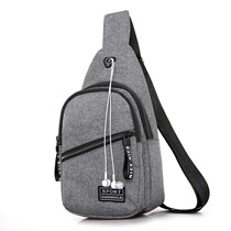 Small backpack men and women chest bag tide shoulder bag sports shoulder bag casual shoulder bag solid color Oxford canvas (VII)