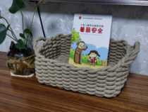 Pastoral two-piece storage basket Snack cosmetics jewelry box Desktop clothes storage basket Storage crafts