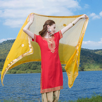 India Nepal big scarf shawl turban Sari soft and comfortable gorgeous spring summer and autumn Joker inlaid Diamond ethnic style