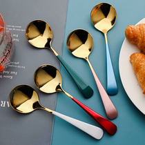 304 Stainless Steel Spoon Children Eat Spoon Creativity Han Style Round Head West Dining Spoon Cute Home Watermelon Spoon