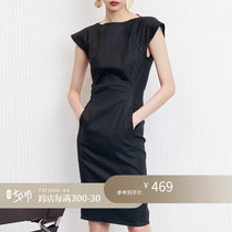 Z boss black bat cuff temperament moving up and down waistline waistcoat and knee workplace 100 lap dress