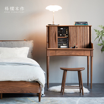 Park and wood for Nordic Day-style solid wood dressers Home Small-family-style Bedrooms Black-walnuts Wood Retro Makeup Tables