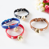 Dog Bells Medium Dog Pet Dog Collar Belt High-end Small Necklace Anti-Loss Cat Neck Cat Brand
