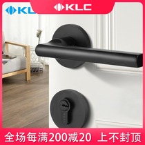 KLC door lock indoor bedroom silence room door lock Black toilet solid wood door handle household universal lock