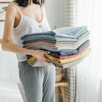 ins style Small fresh ruffle four seasons cotton skin-friendly washed cotton single quilt cover Fitted sheet sheet pillowcase