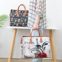 New folding luggage moving bag leather travel storage bag waterproof large capacity clothes quilt storage bag