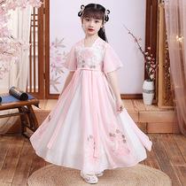 Next win girls Hanfu Summer 2022 new style antique super fairy thin Chinoiserie childrens princess dress