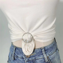 Creative simple silk scarf buckle Womens top coat pendulum knotted buckle Womens cardigan shawl knotted corner buckle round ring buckle