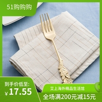 Japan Elfin High Mulberry Metal SUS430 Stainless Steel Gilded Western Dining Fork Eaux Rose Fork Cutlery Cutlery