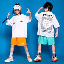 Childrens Street Dance Set Summer New Short Sleeve Tide Brand Boys and Girls Hip Hop Performance Clothing Loose hiphop Tide Clothing