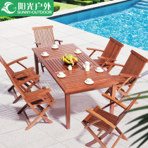 Sunshine outdoor furniture outdoor courtyard garden balcony leisure table and chair indoor folding table chair set combination