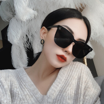 Net Red Tide Super Black polarized sunglasses female big frame round face Street Photo sun glasses 2021 new box glasses