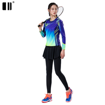(Quick-drying type)single and double number autumn and winter badminton long-sleeved womens tennis clothes sports jersey badminton clothes for women