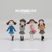 Miniature ob11 doll house mini cute student little girl scene decoration diy play house toy model