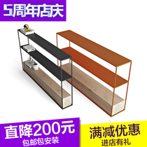 Nordic wrought iron shelf Living room bookshelf multi-layer storage shelf creative simple modern display cabinet