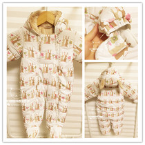 English single winter new mens and womens treasure plus thick cute rabbit long sleeve jumpsuit