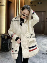 V2Thom Browne21 autumn and winter knitted stitching thickened warm stand-up collar down jacket womens