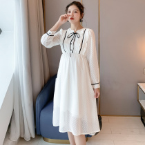 Pregnant Woman Over Knee Skirt 2021 Spring Dress New Fashion Gestation Late loose Lean Tide Moms Dress Spring Summer Tandem Dress