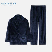 Shuya mens home clothing set coral velvet plus velvet padded casual warm soft 2021 New Products