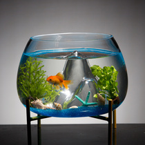 Creative desktop warm mountain glass fish tank living room small snow mountain goldfish tank aquarium landscaping decoration ornaments home