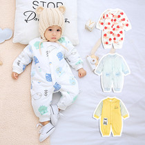 Baby cotton clothes clip cotton thickened one-piece clothes spring autumn winter pure cotton warm holding clothes home male and female baby out of uniform
