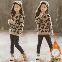 Ocnltiy ocean gas BAO WEN girl sweater 2022 winter thickened foreign air CUHK Tong round collar knit undershirt