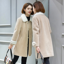 Sheep-cut coat womens length 2021 New Korean version of mink collar fur one Haining wool fur coat