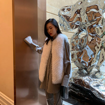 MSBEAST 5 colors available Finland imported rare whole skin fox fur grass vest womens short coat thin