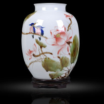 Jingdezhen ceramics hand-painted kiln glaze vase simple Chinese home decorations living room ornaments